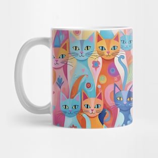 Whiskered Kaleidoscope: A Colorful Cat Pattern Extravaganza Mug